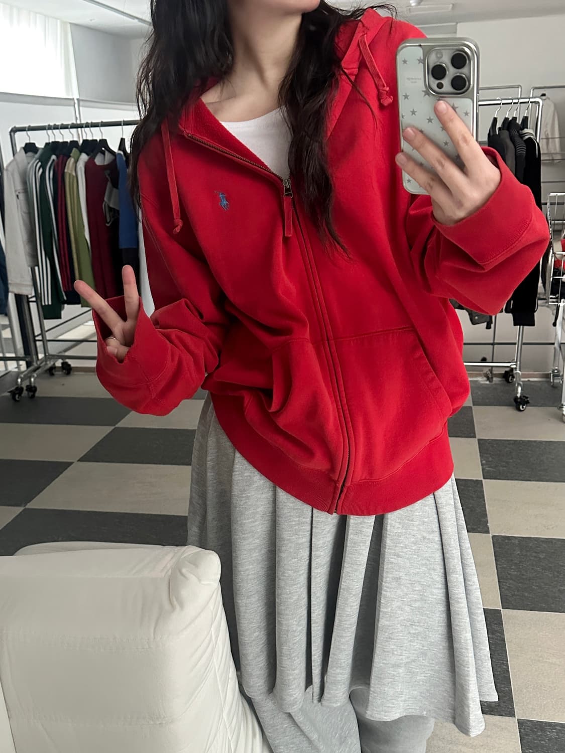 폴로 랄프로렌 레드 후드집업  상품이미지2