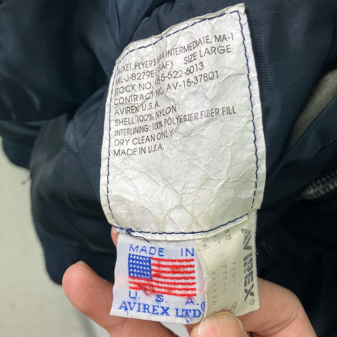 아비렉스 네이비 ma-1 항공 점퍼 L 상품이미지3