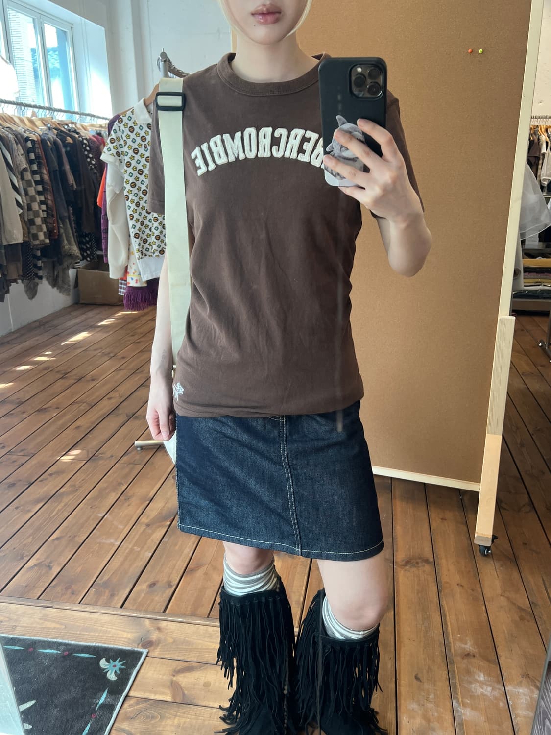 아베크롬비 브라운 로고 반팔  상품이미지2