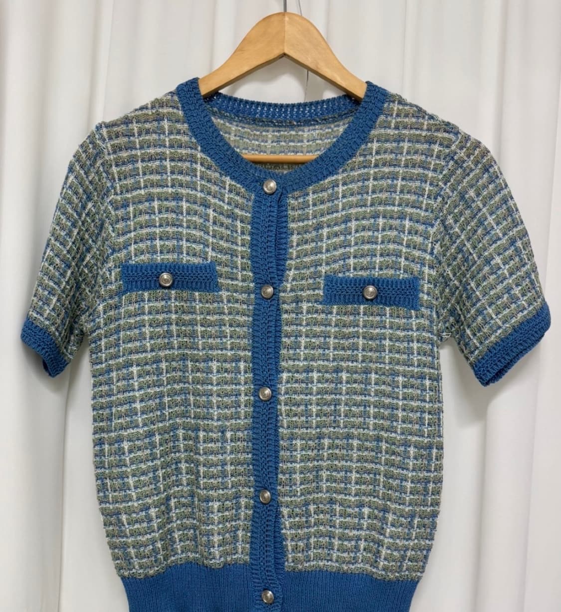 SI 씨 트위드 반팔 가디건 상품이미지1