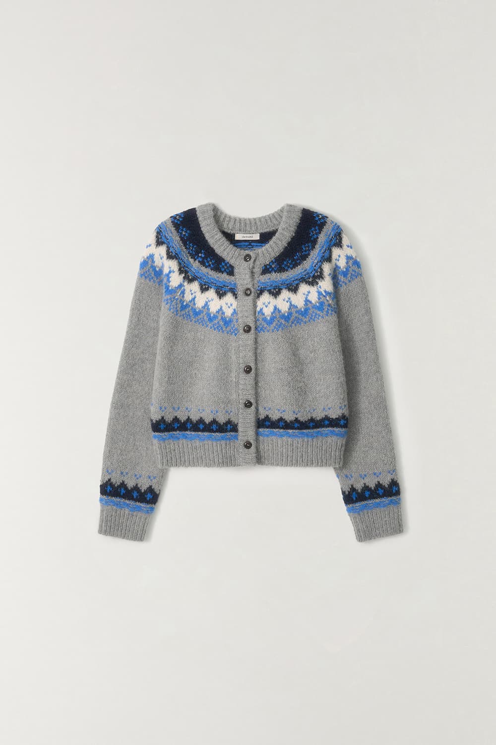 더라우스트 자카드 니트 가디건 그레이 상품이미지1