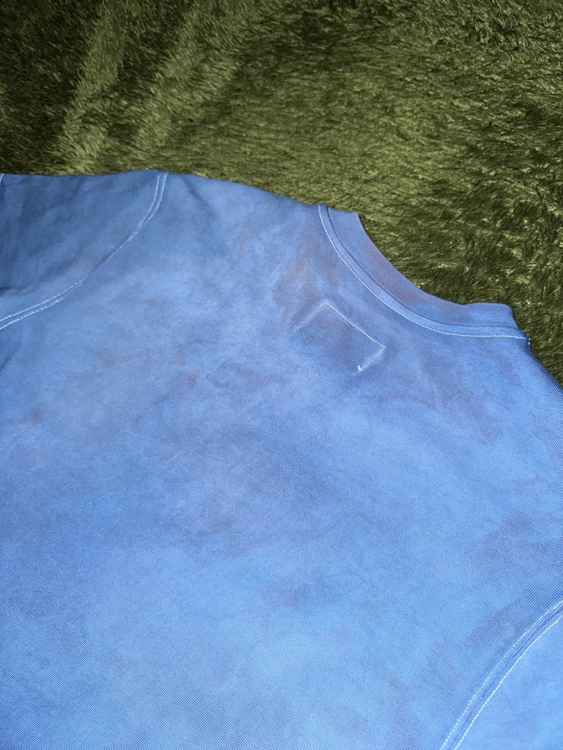 [L] ACW 어콜드월 러버 로고 핸드 다잉 소프트 터치 티셔츠 인디고 상품이미지8