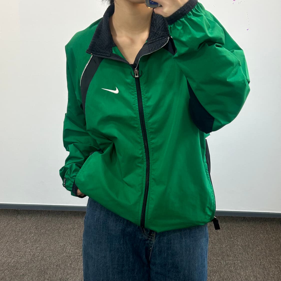 Nike 나이키 그린 2-way 배색 바람막이  상품이미지2