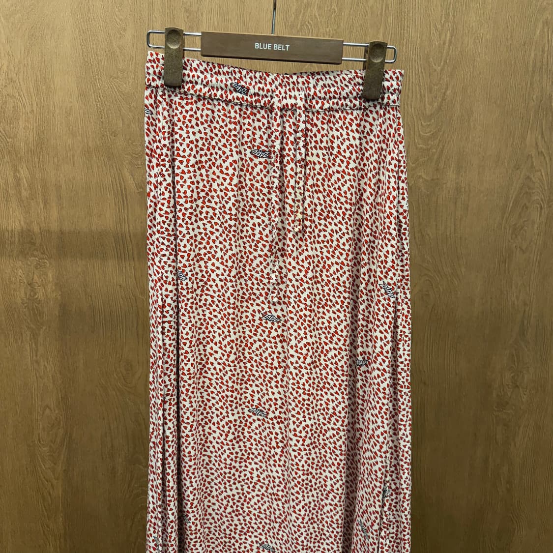 쟈딕 앤 볼테르 밴딩 롱 스커트 레드 하트 프린팅 디테일 아이보리 상품이미지4