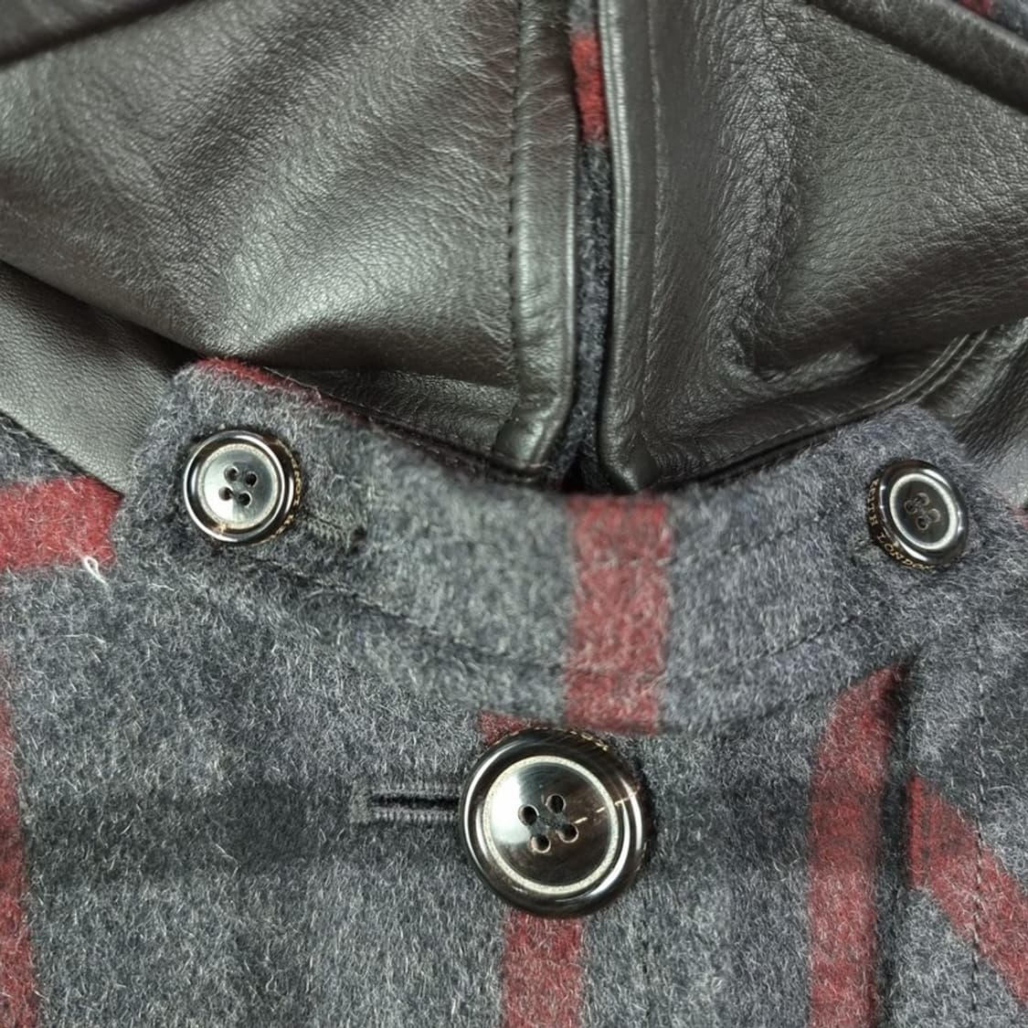 키이스 런던 모직 체크 케이프 코트 챠콜 M19792 상품이미지7