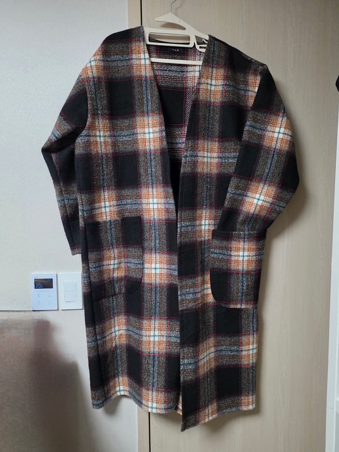 체크 롱코트 오버핏 105 상품이미지2