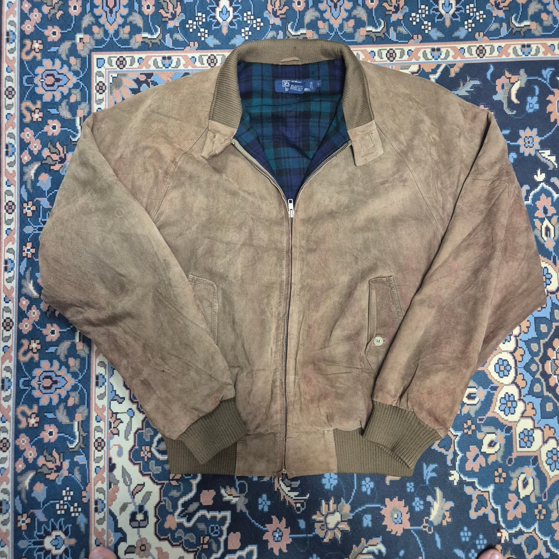 폴로 블랙워치 양가죽 스웨이드 헤링턴 자켓 상품이미지1