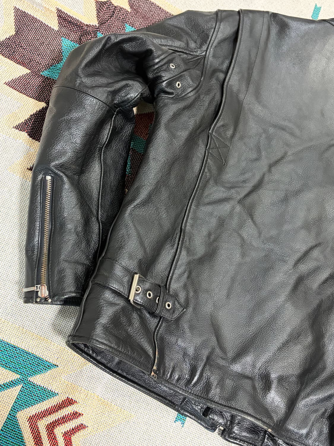 Harley davidson 싱글 라이더 카페레이서 레더 자켓 상품이미지7