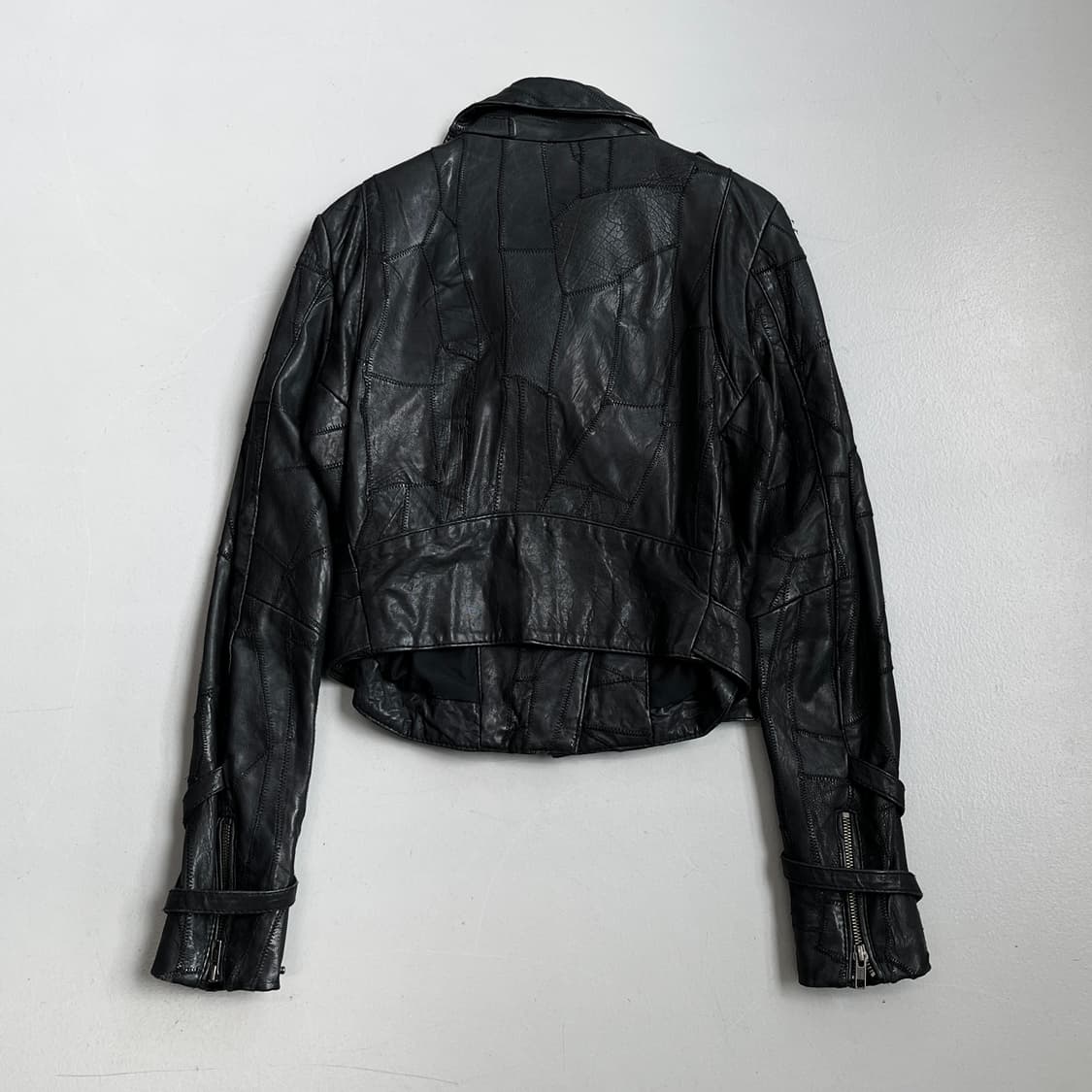 바이커 리얼레더 그런지 양가죽 사선 라이더 릭오웬스맛 가죽자켓 상품이미지3