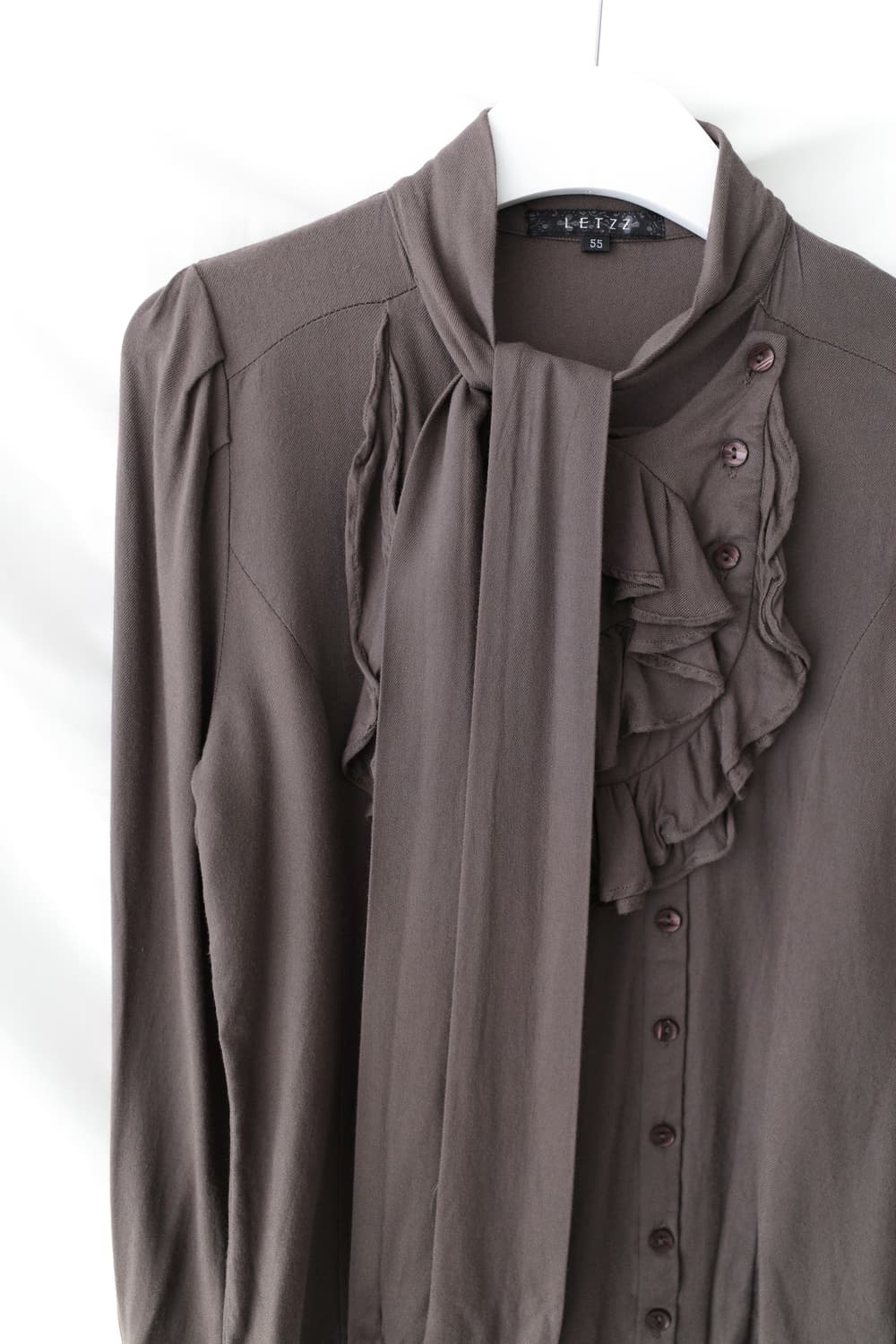 frill tie unbalanced shirt 상품이미지3