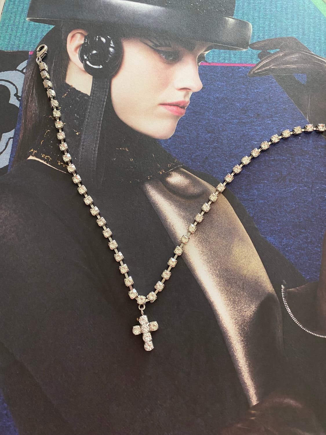 빈티지 십자가 큐빅 목걸이 초커 y2k 주얼리 악세사리 상품이미지2