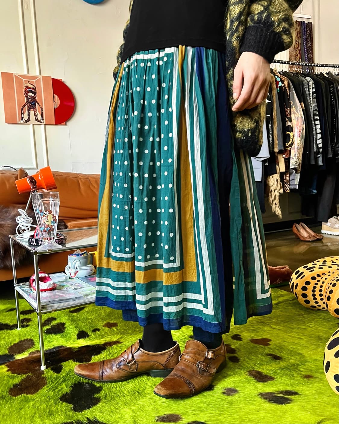 JPN Vintage Layered Dot Skirt Pants 상품이미지2