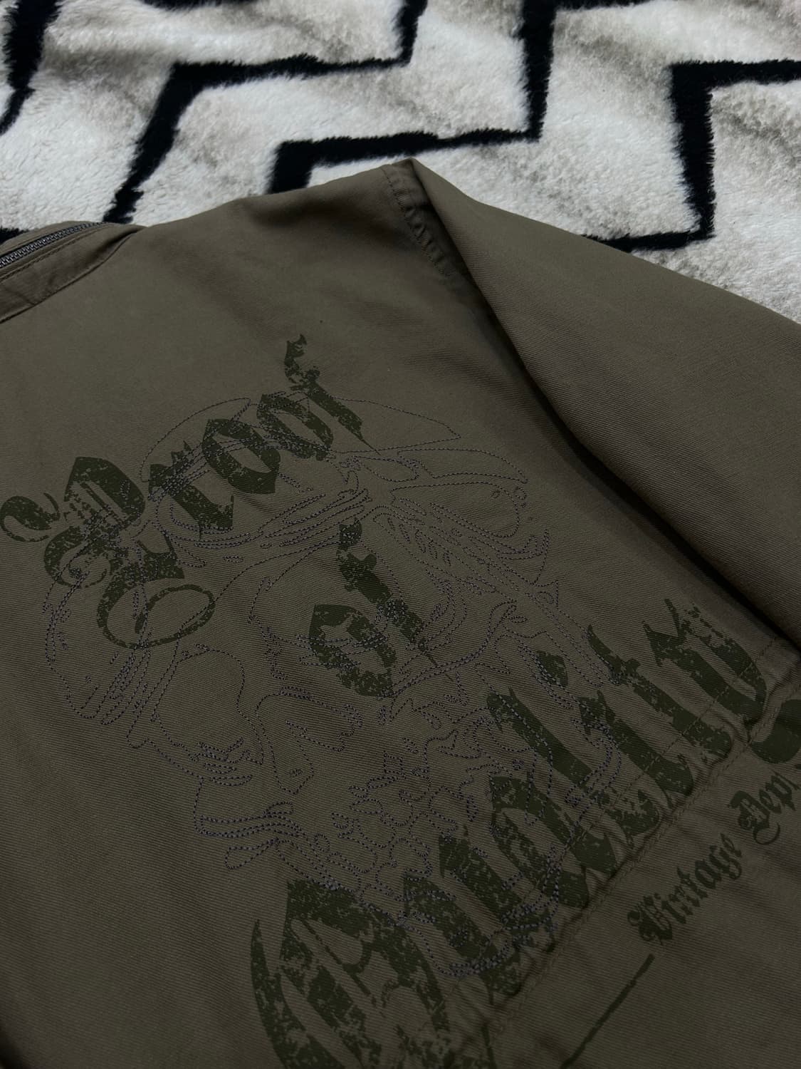 [S]버커루 스컬 자수 사파리 야상 자켓 상품이미지1