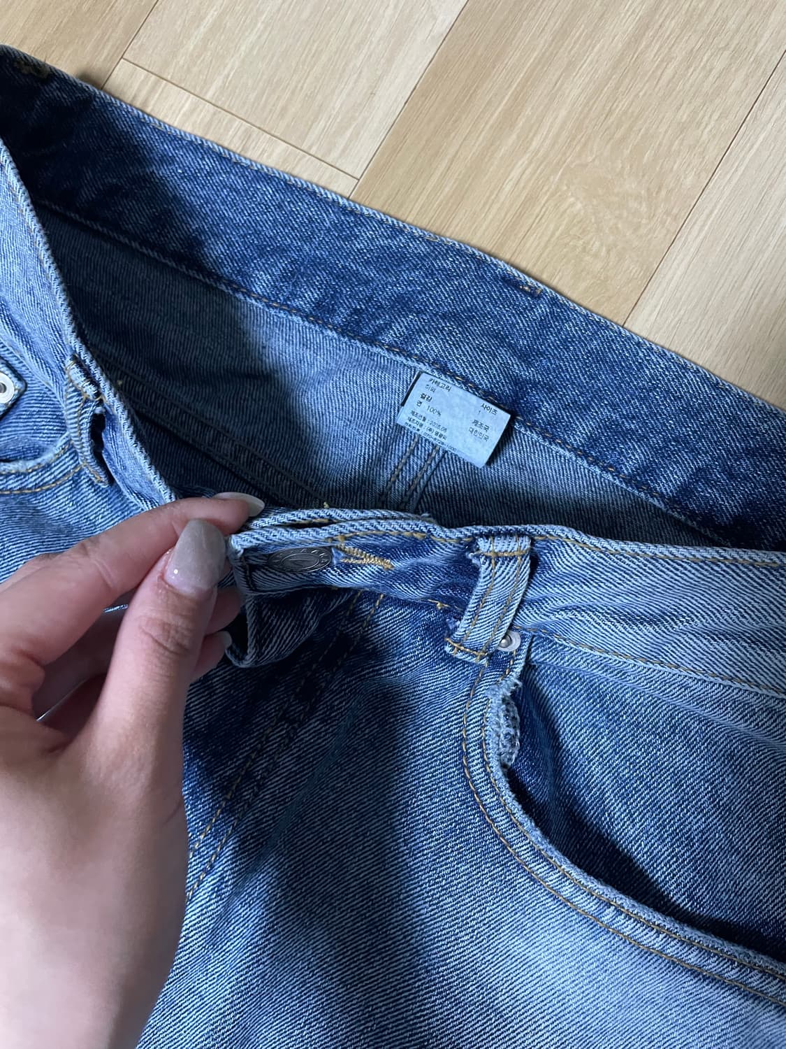 아캄 Distressed Pocket Denim Pants (Blue) 상품이미지7