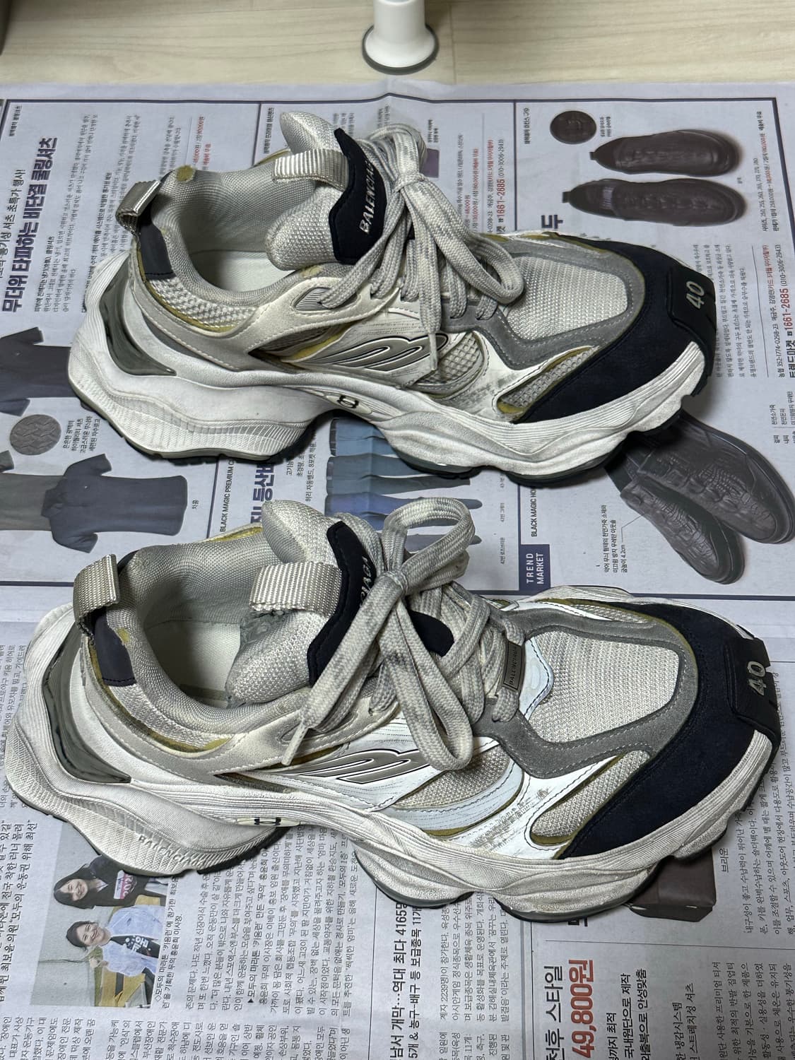 [40] 발렌시아가 카고 스니커즈 화이트 그레이 상품이미지2