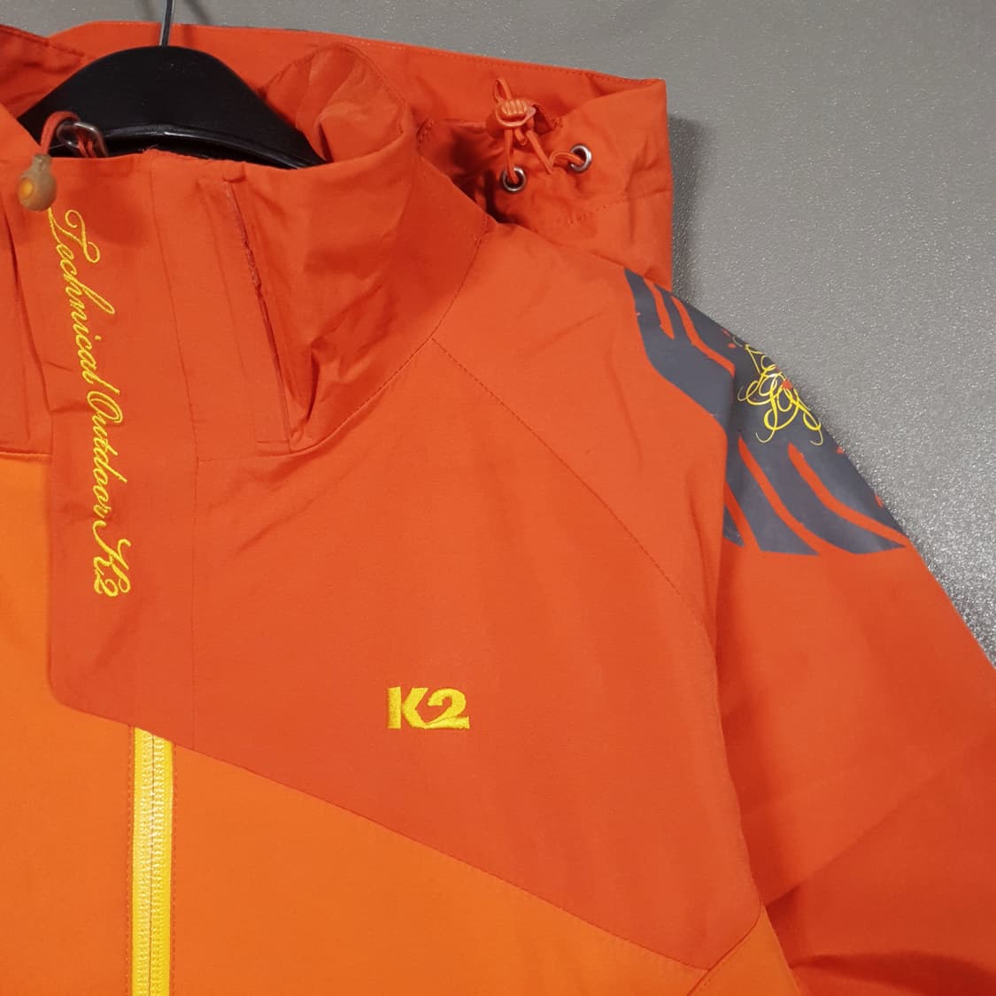 여성 90) K2 고어텍스 고급 바람막이 집업 후드 마운틴 자켓 오렌지 상품이미지2