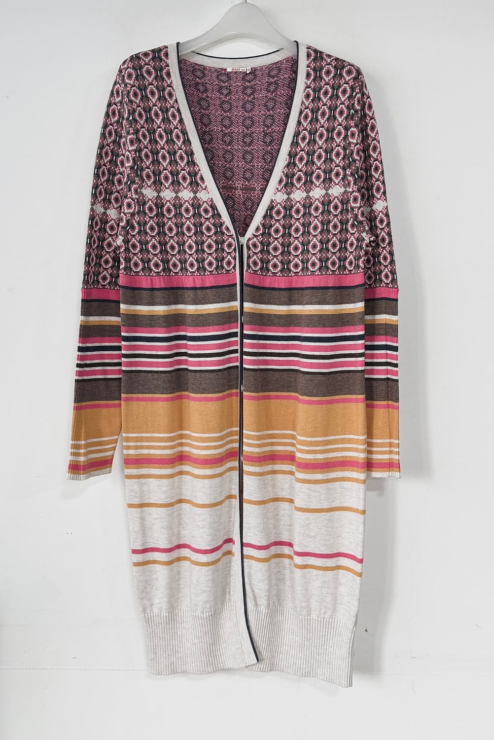 오일릴리 스트라이프 패턴 롱 가디건 상품이미지1