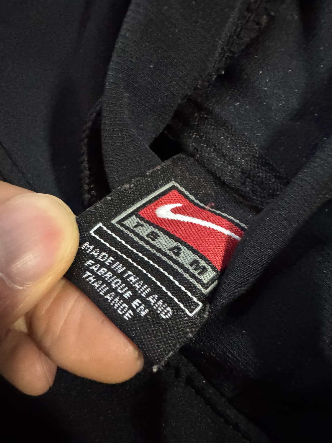 나이키 올드스쿨 스우시 나일론 혼방 후드티 M 블랙 상품이미지3