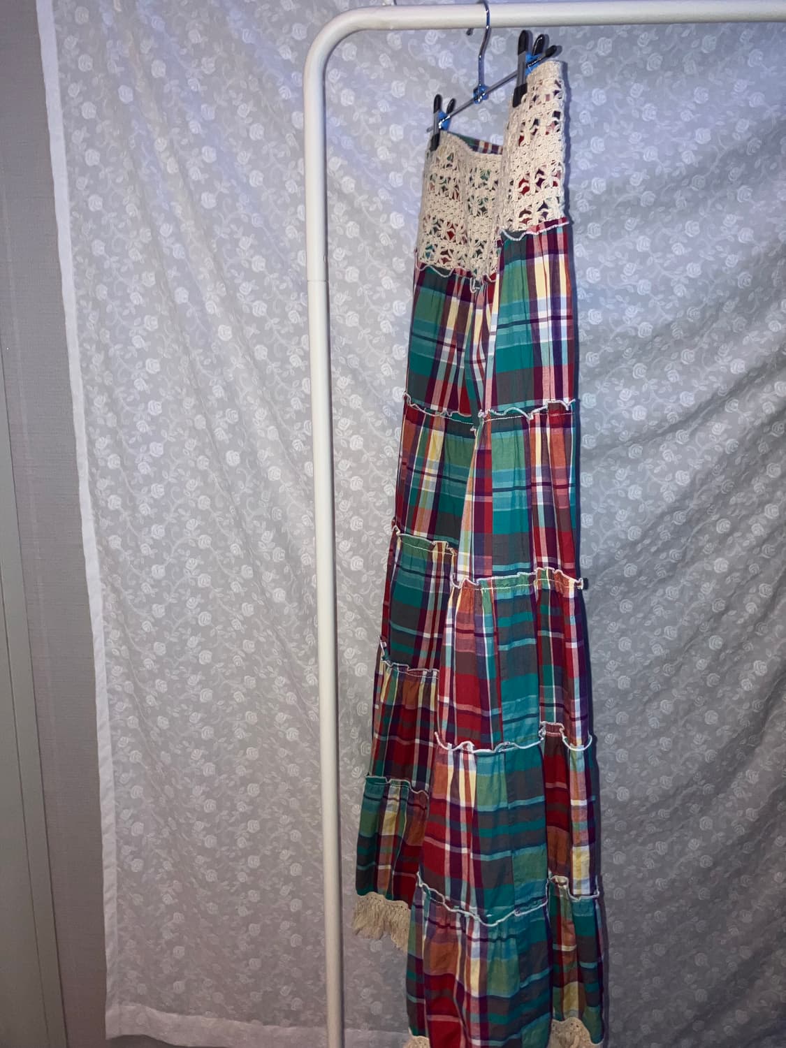 💌 Crochet Check Patch Skirt. 상품이미지3