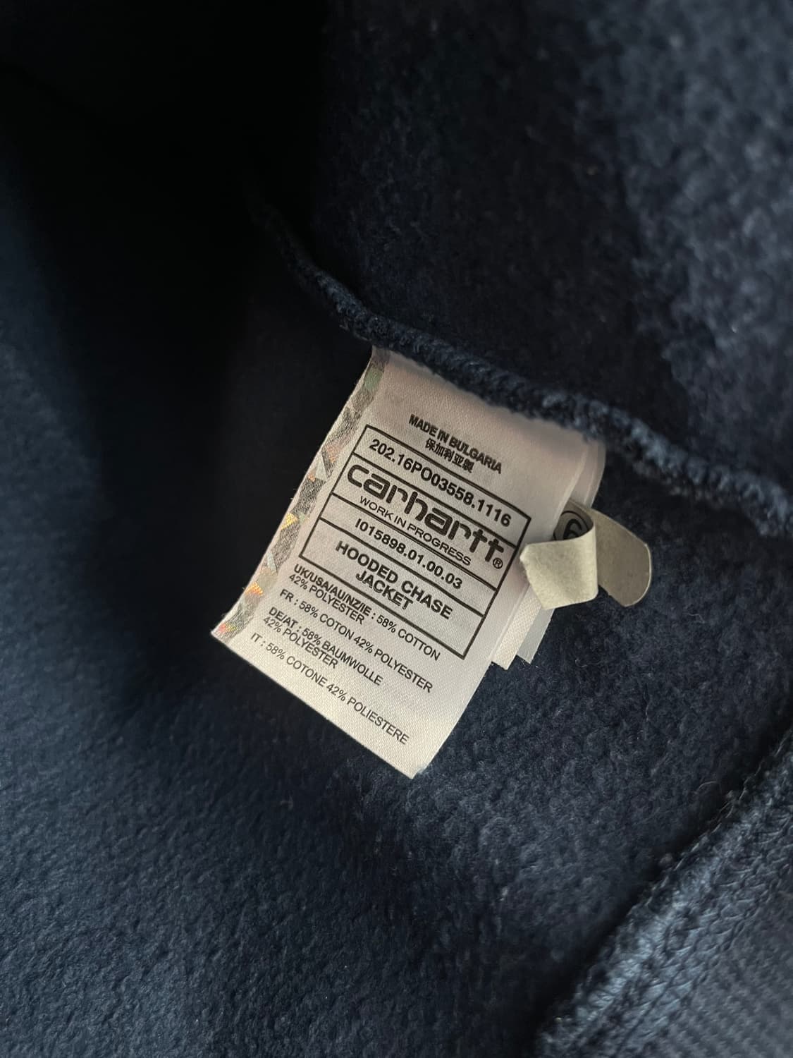 칼하트 네이비 후드 집업 [S] 상품이미지5