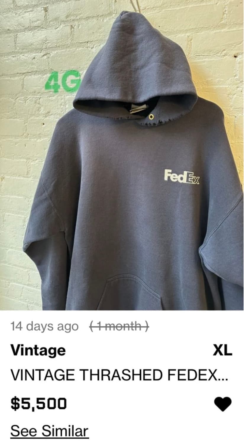 90s 빈티지 FEDEX 배기 후드티 상품이미지9