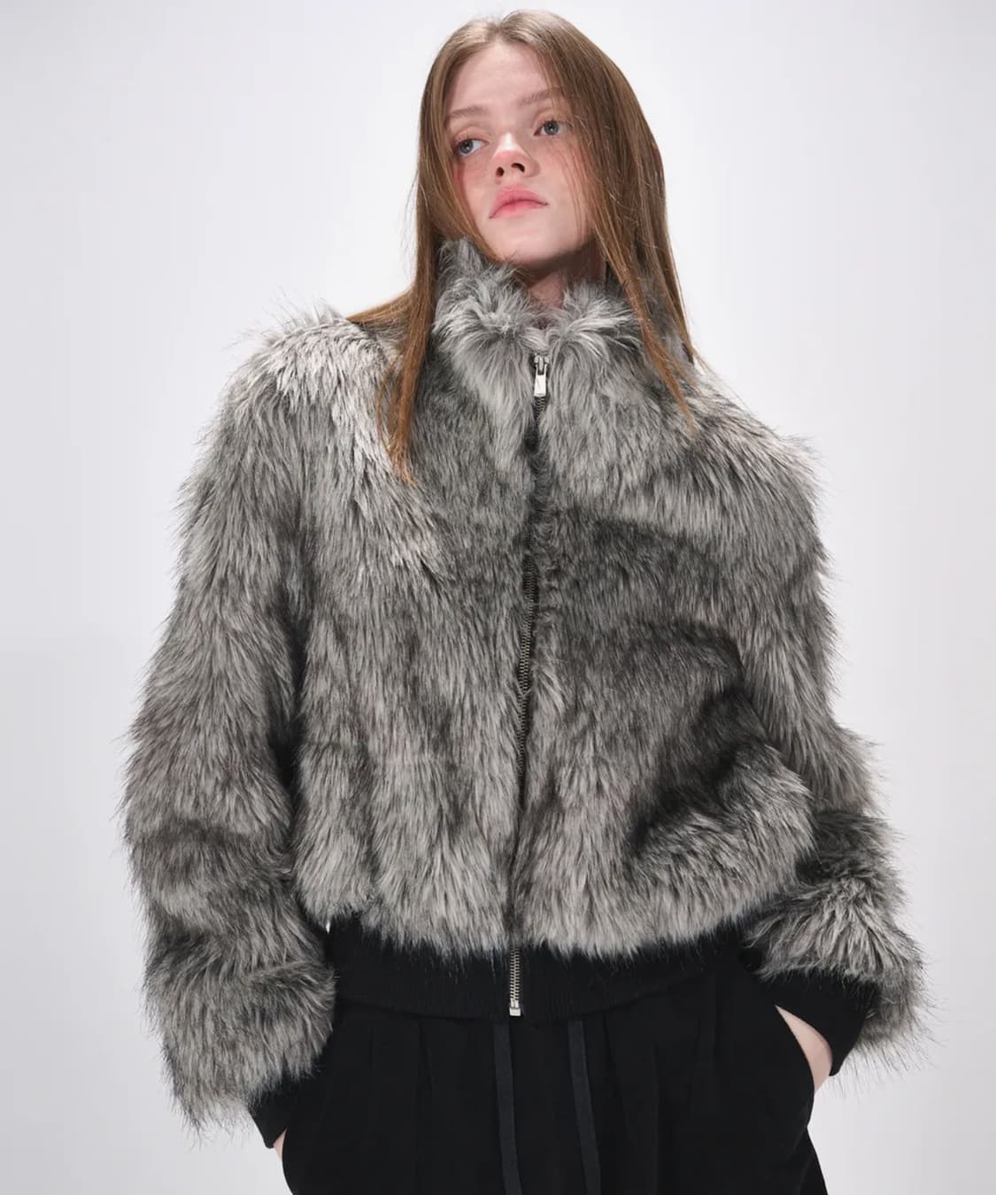 ETMON 하이넥 퍼 집업 자켓  상품이미지1