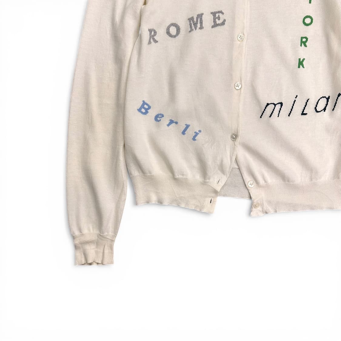 Multicolor Lettering Ivory Cardigan 상품이미지5