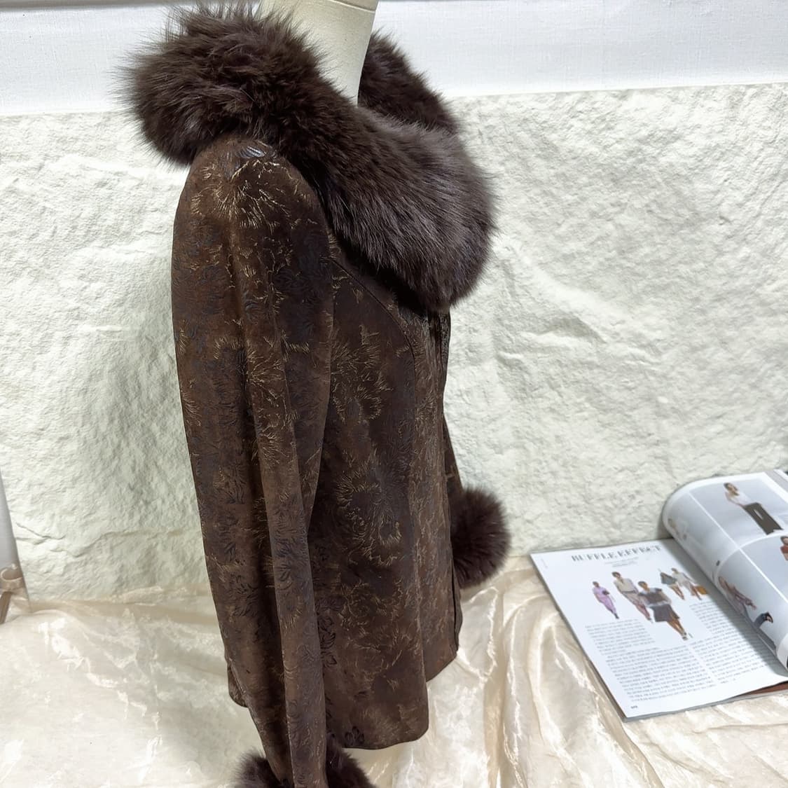 빈티지 브라운 폭스퍼 칼라 되지가죽자켓 상품이미지2