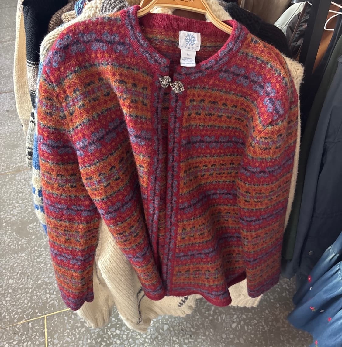 히피 모리 빈티지 울 니트 가디건 판매 상품이미지1