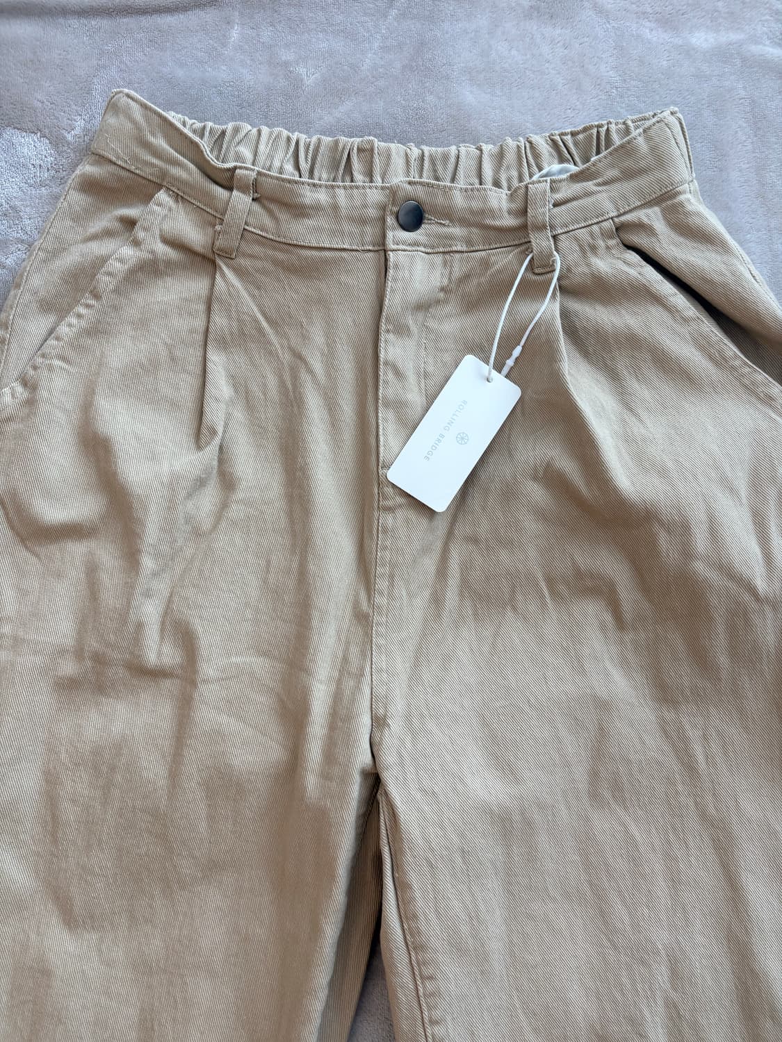 컴팩트 코튼 팬츠 베이지, L 상품이미지2