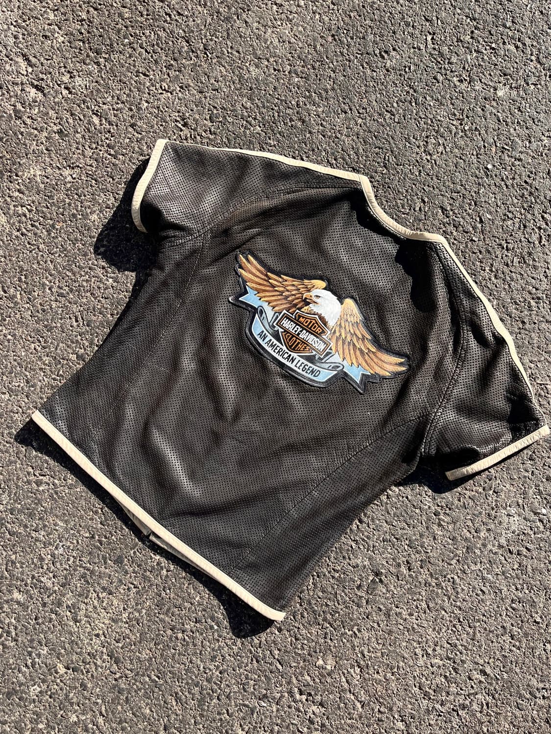 Harley Davidson 할리 데이비슨 메쉬 레더 티셔츠 상품이미지2