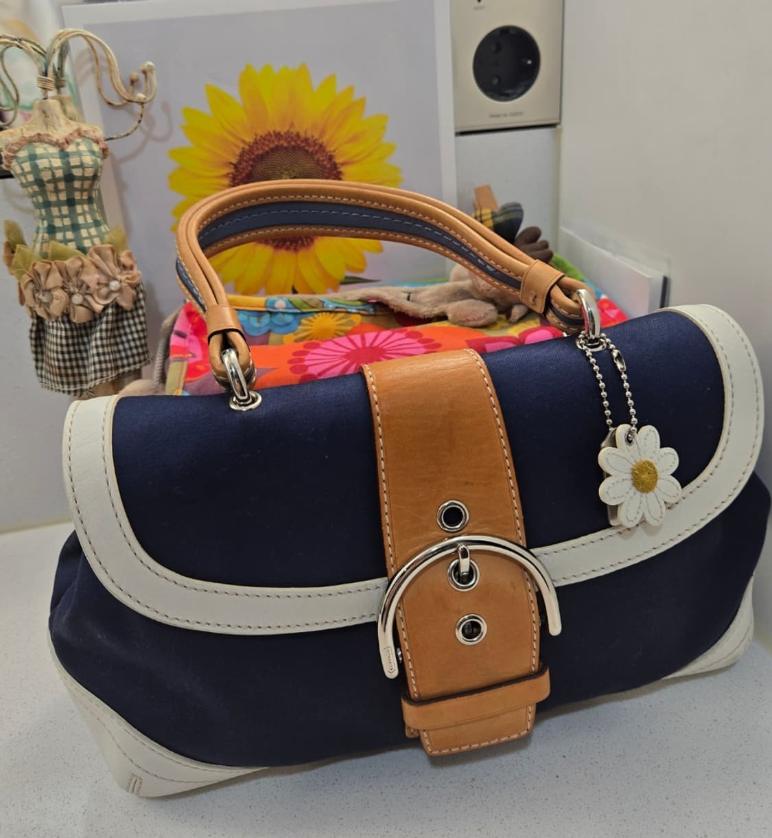 코치 소호 블루 시그니처 토트백 정품 상품이미지1