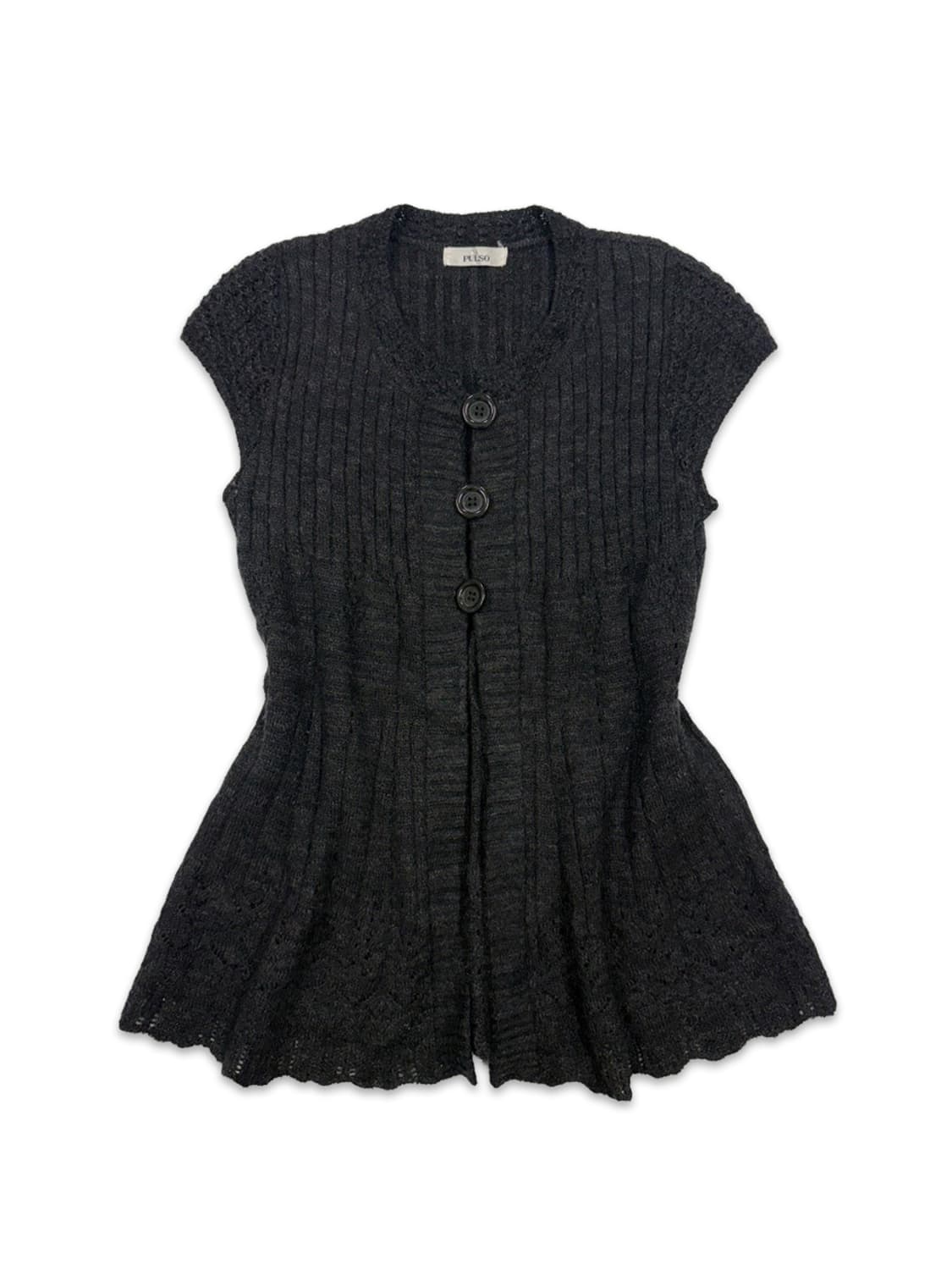 빈티지 블랙 모리 니트 레이어드 가디건 상품이미지1