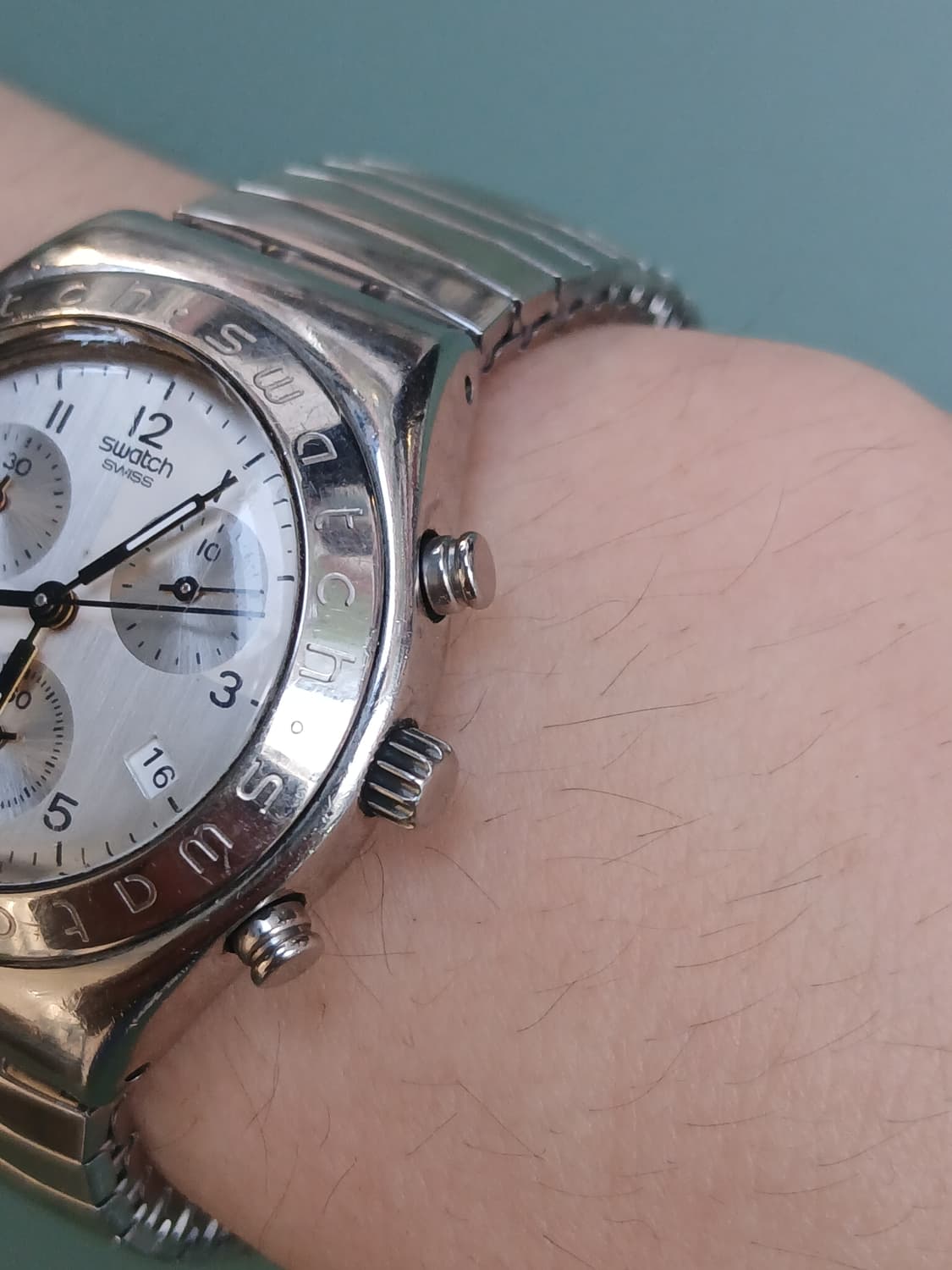 90s 빈티지 스와치 아이러니 크로노 쿼츠시계 상품이미지3