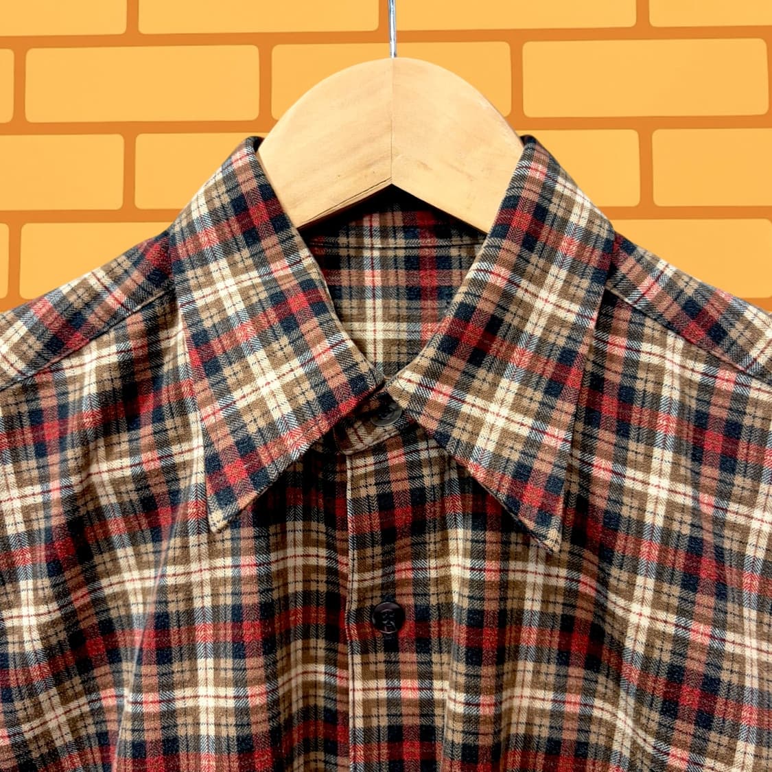 빈티지 코튼 체크 셔츠 (XL) 상품이미지2