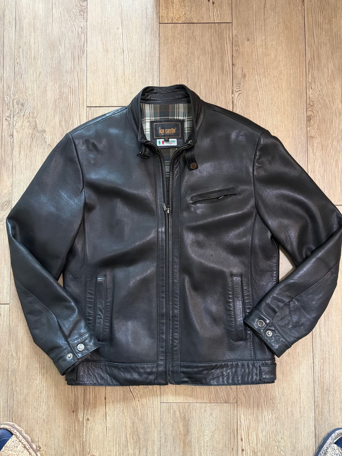 이탈리아 램스킨 미니멀 라이더 자켓 상품이미지1