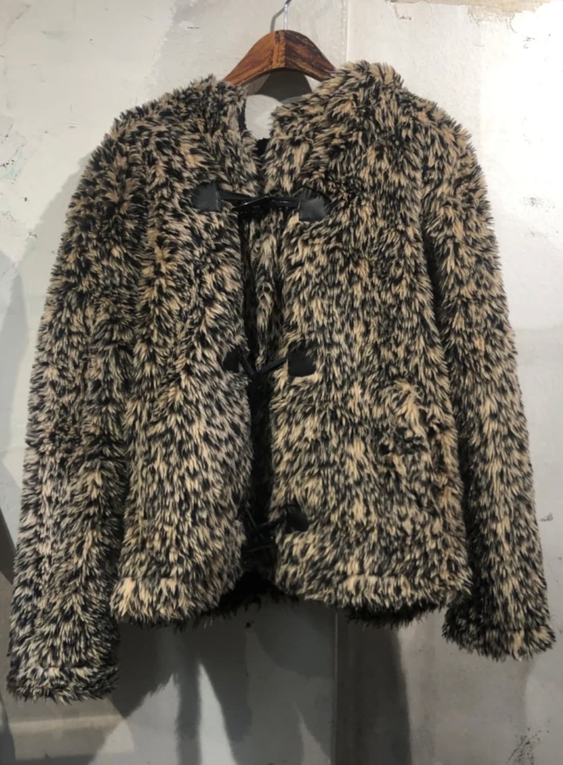 Sureve brown leopard cat-ear fur hoodie  상품이미지3