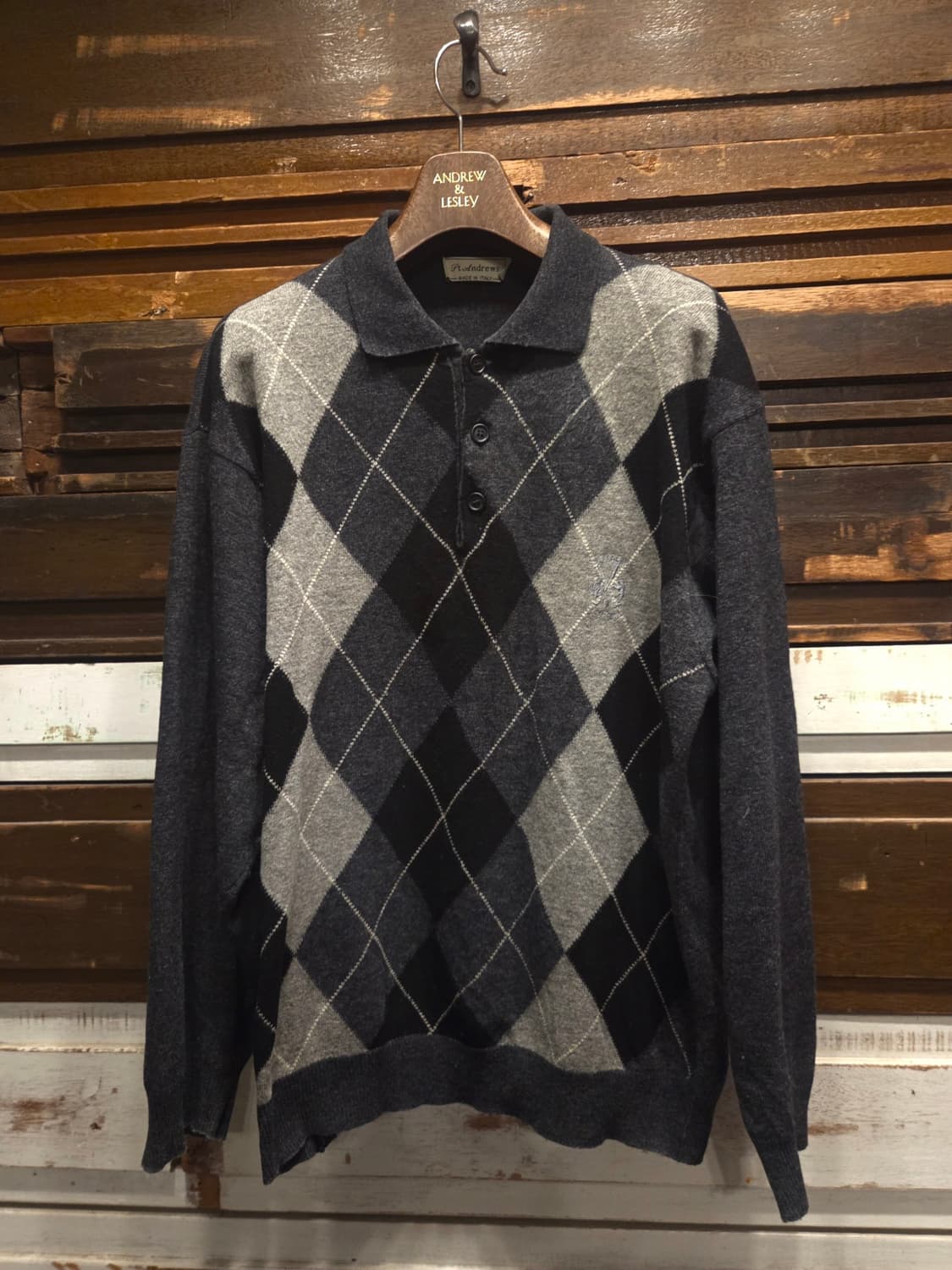 세인트 앤드류 아가일패턴 니트 상품이미지1