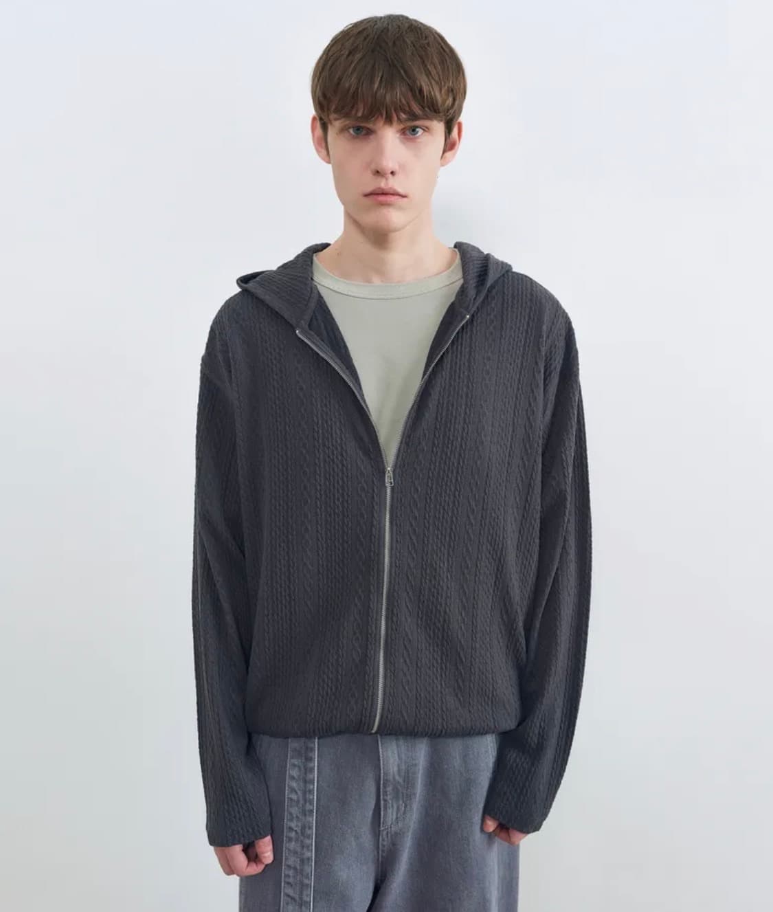 인사일런스 케이블 후드집업 상품이미지1