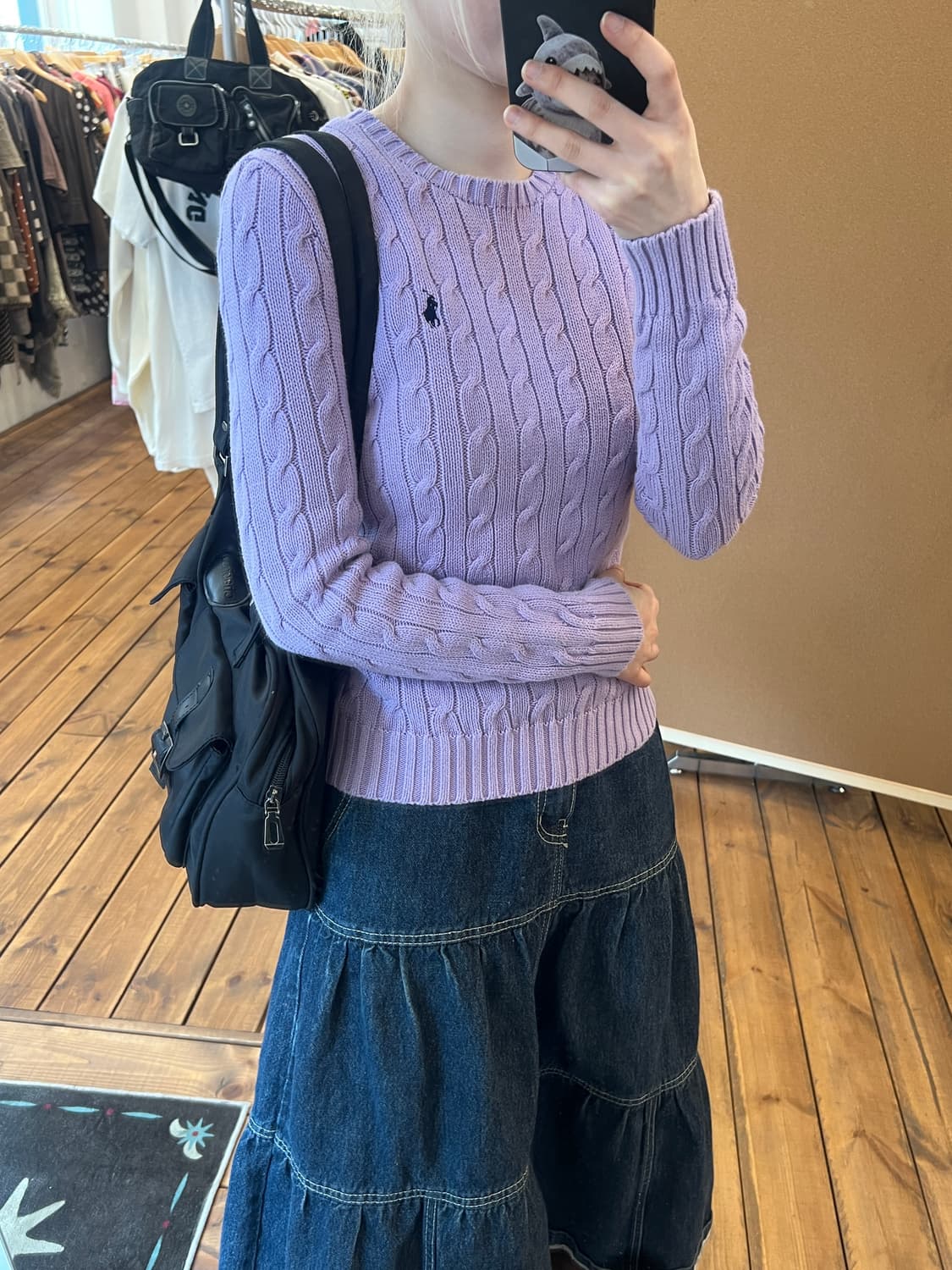 폴로 퍼플 꽈배기 니트 상품이미지4