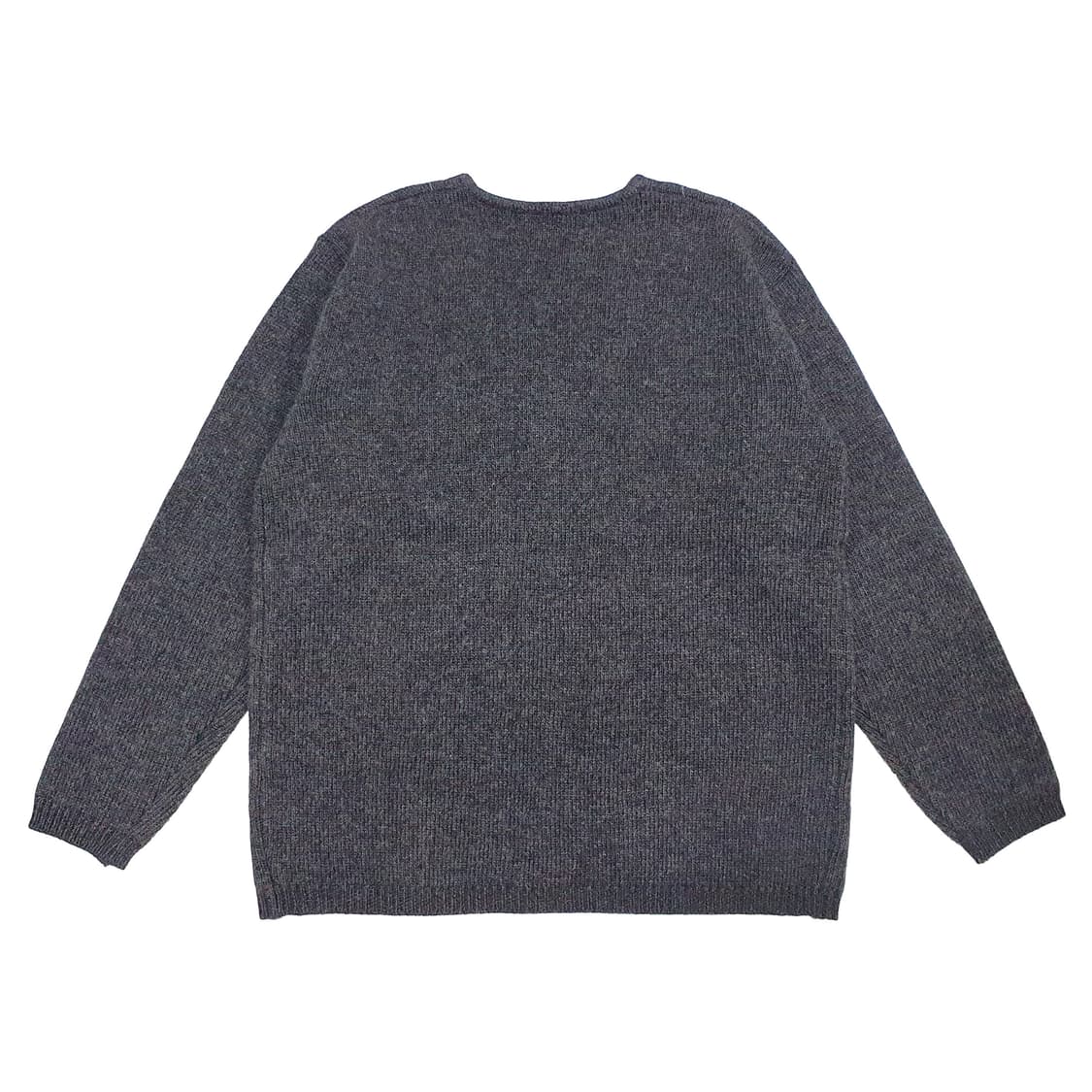 회색 V넥 자수 울 니트 가디건 상품이미지3