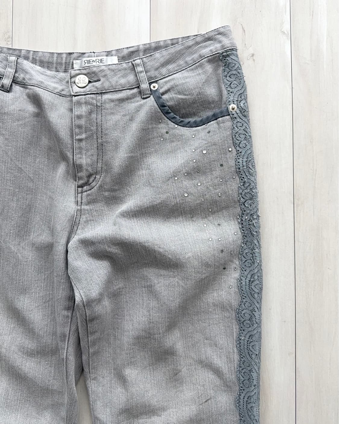 Lace-Detail Fairy Boots-cut Denim pants 상품이미지6