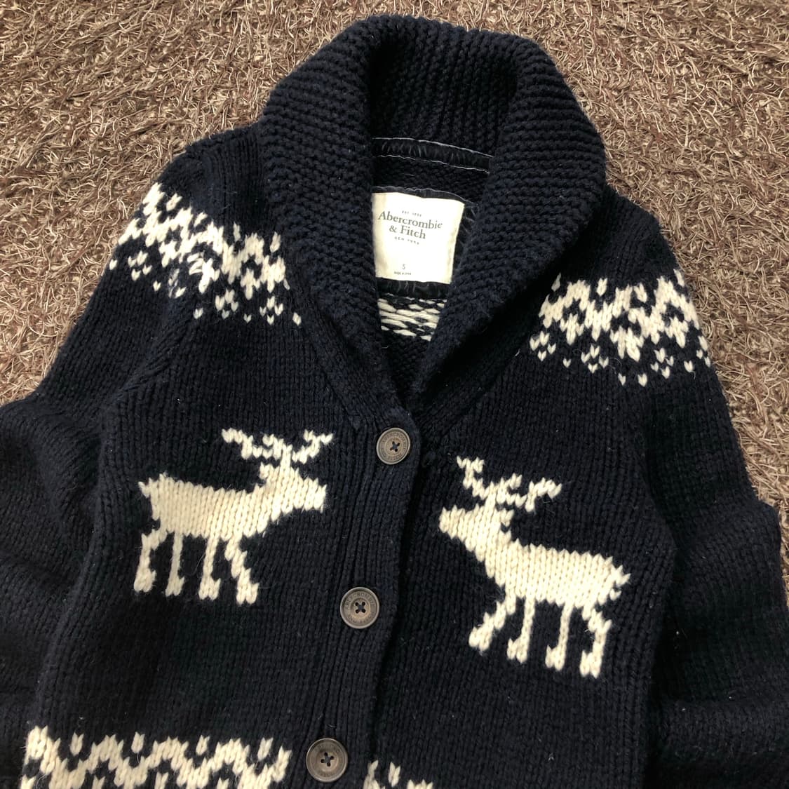아베크롬비 사슴 하트 패턴 가디건 상품이미지2