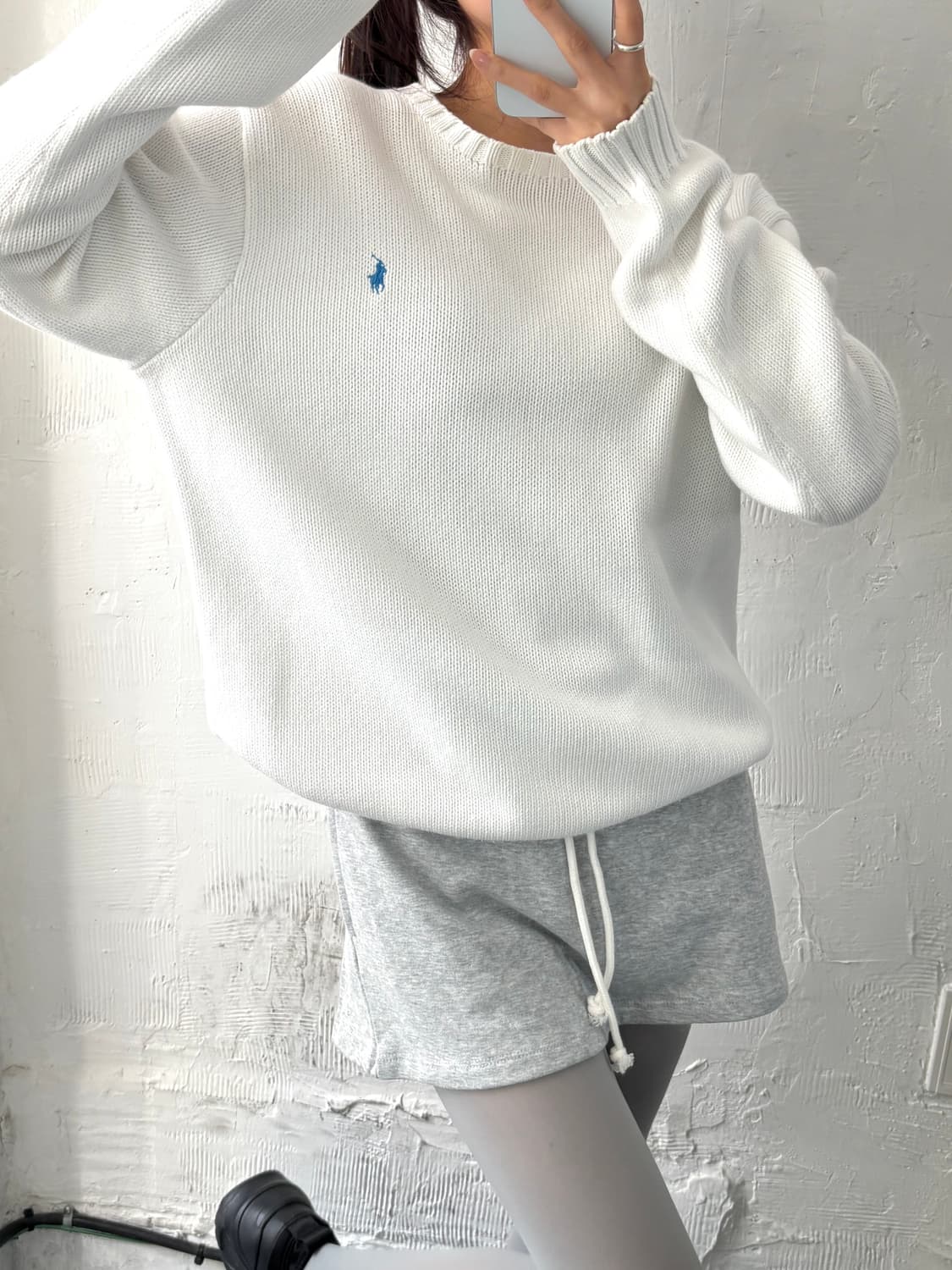 Polo 폴로 랄프로렌 화이트 코튼 라운드넥 니트 상품이미지7