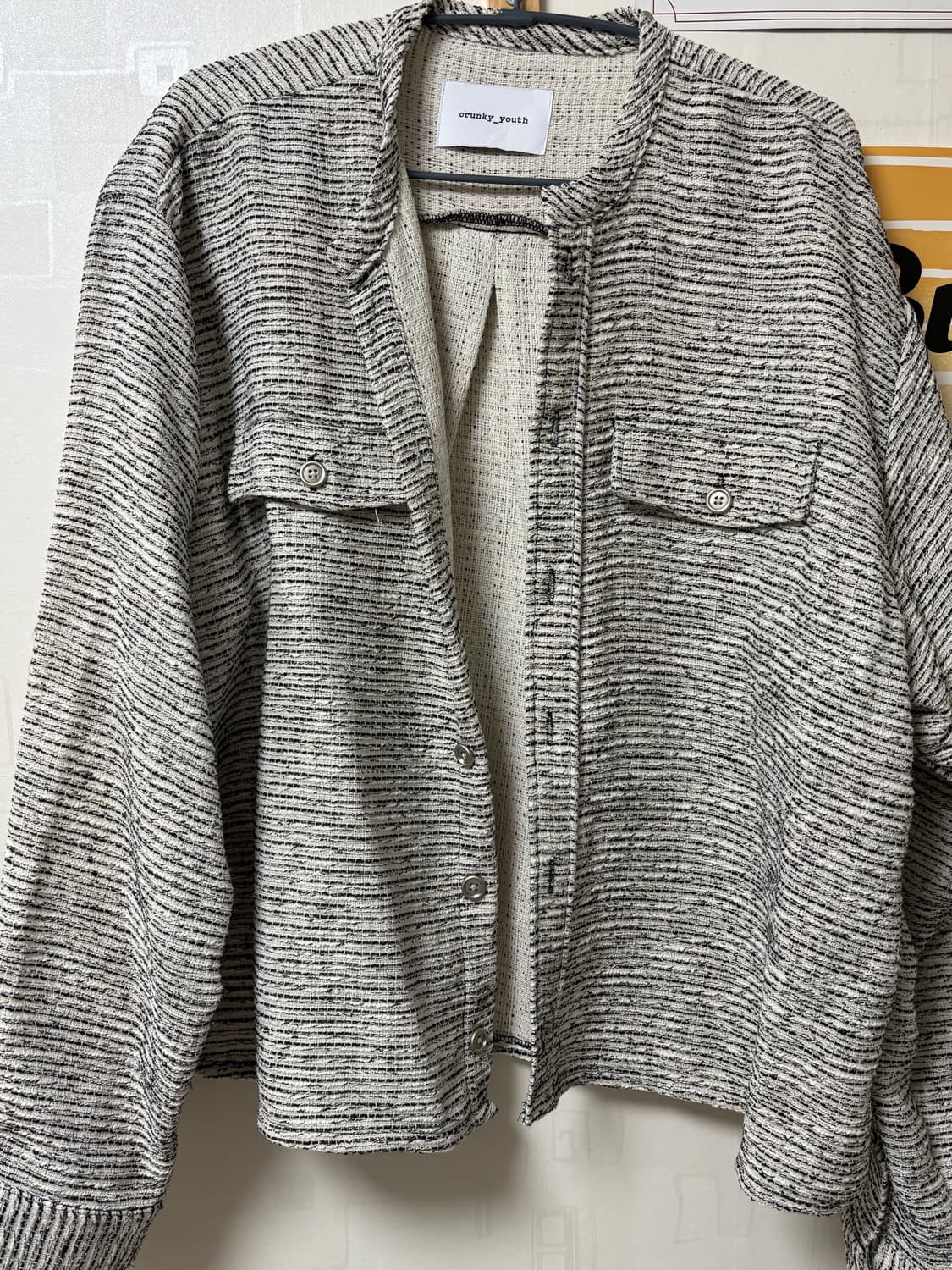 트위드 크롭 셔츠 자켓 상품이미지3