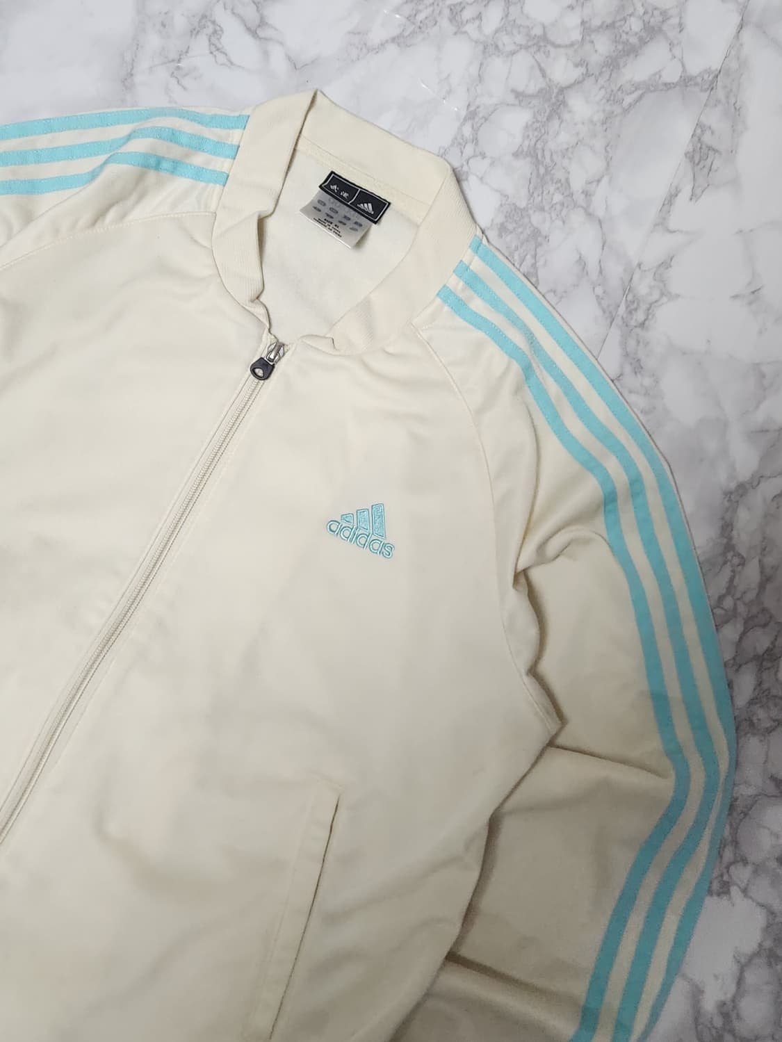 아디다스 삼선 아이보리x민트 트레이닝 져지 자켓 상품이미지3