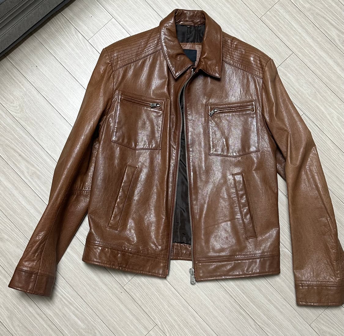 자라 빈티지 리얼가죽 자켓 상품이미지1