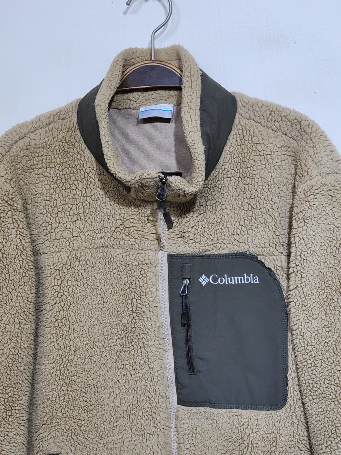 (L) 콜롬비아 플리스 점퍼 베이지 뽀글이 후리스 자켓  상품이미지2