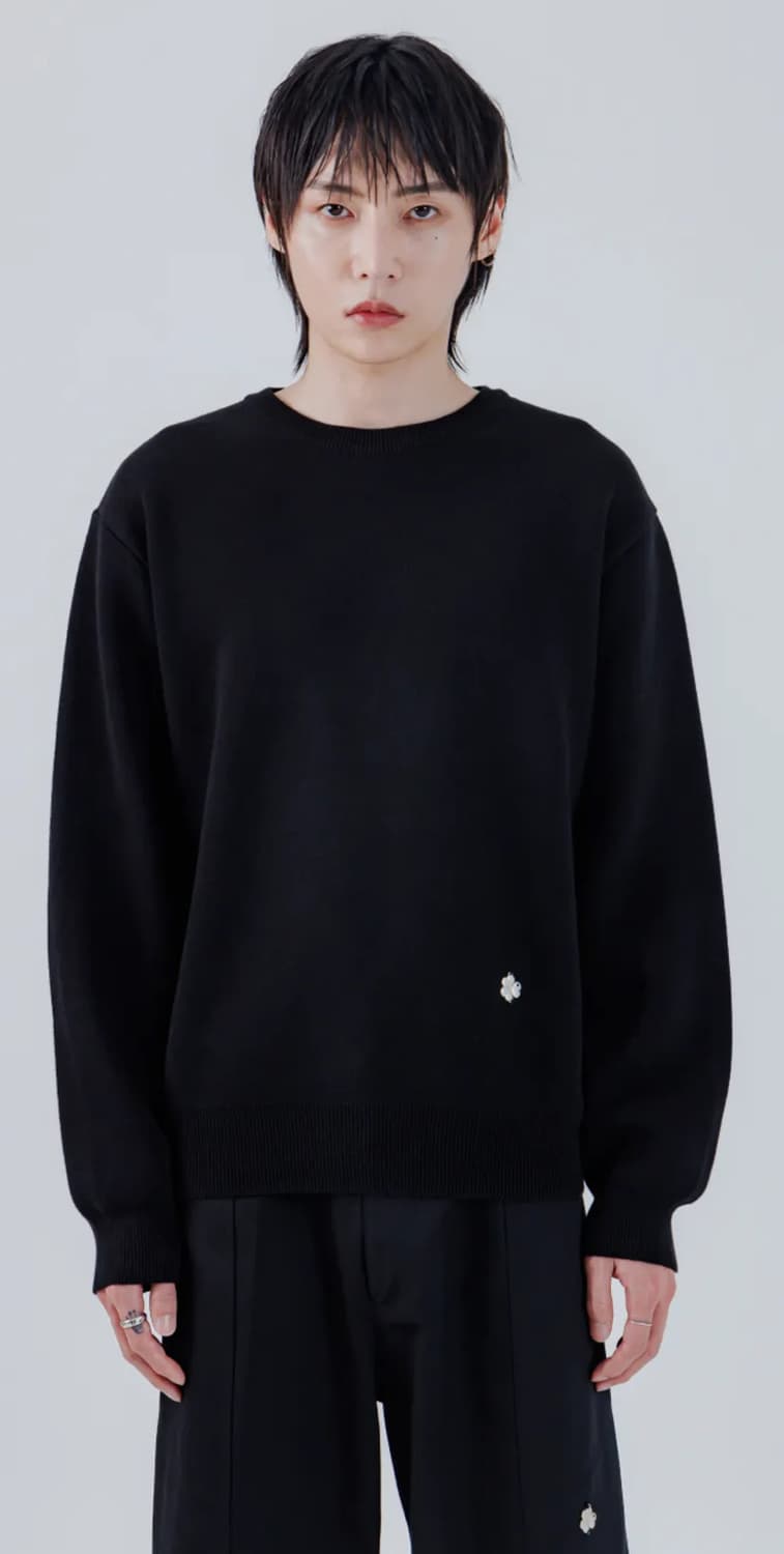 thema 떼마 스탠다드 니트 블랙 상품이미지3