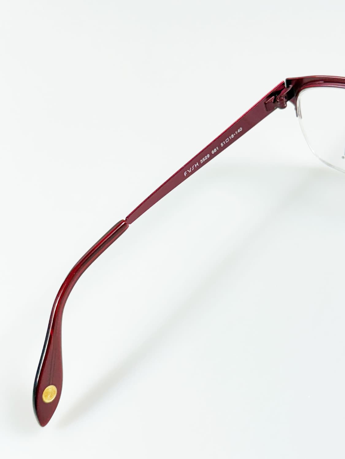 영국제 FYSH 레드 메탈 스퀘어 반무테 빈티지 안경 상품이미지7